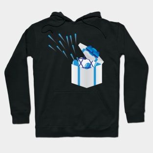 Star of David, fireworks and Balloons Hoodie